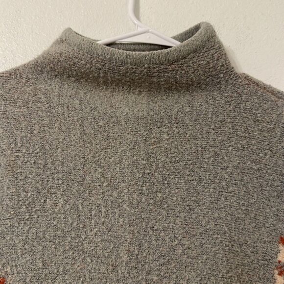 World Market Mock Neck Sweater Womens One Size Oversized Lagenlook Boho Artsy - Picture 2 of 8